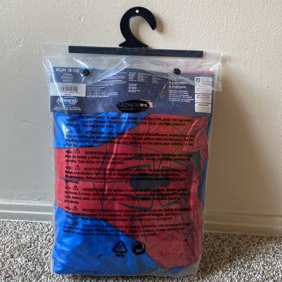 MARVEL🕷️SPIDER-MAN🕷️PADDED JUMPSUIT & FABRIC MASK COSTUME SIZE MEDIUM(8-10)🌟NWT🌟 - Picture 8 of 11